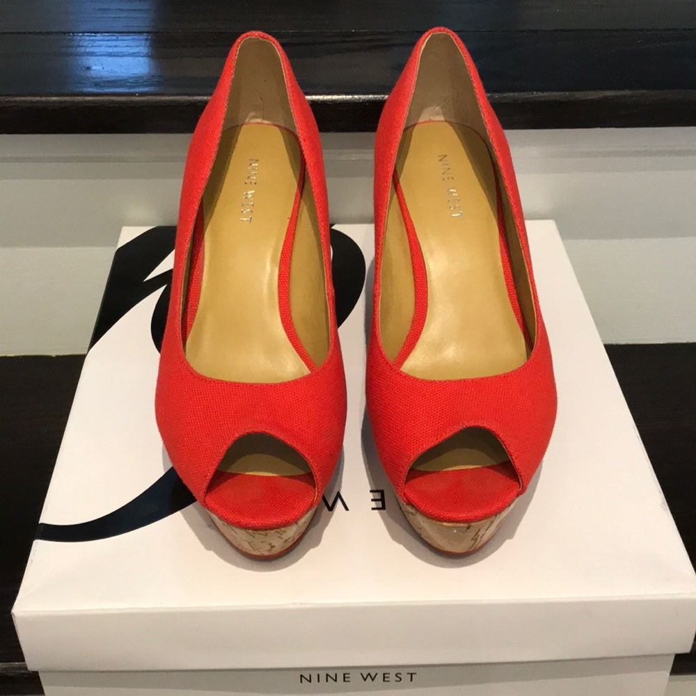 Nine West Open Toe Platform Wedge